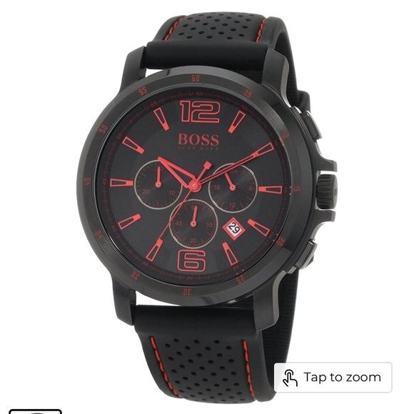 Hugo boss men chronograph silicone watch